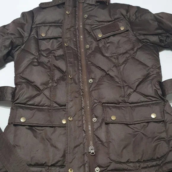 Barbour Nation Down Umber Brown Hooded Jacket - Picture 7 of 12